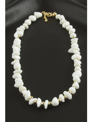 Renklime Sedef Kırık Doğaltaş Kolye