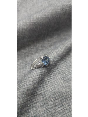 Jane Silver 925 Ayar Gümüş Mavi Safir Taşlı Yüzük