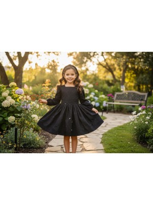 Gala Stil Gala Desenli Uzunkol Kız Çocuk Elbise