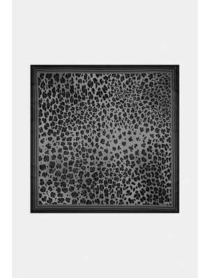 Vakko Twill Ipek Eşarp - 40504 - Siyah Gri