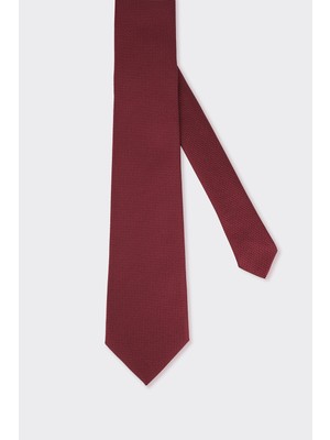 White Stone Bordo Kuş Gözü Desenli Kravat