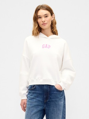 Gap Kadın Beyaz Relaxed Gap Logo Fleece Sweatshirt