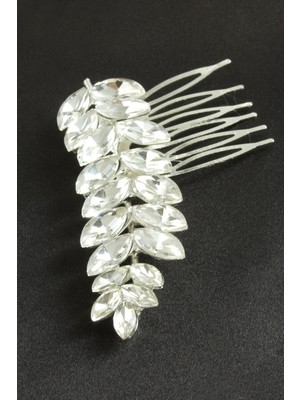 Renklime Yaprak Taşlı Yan Toka