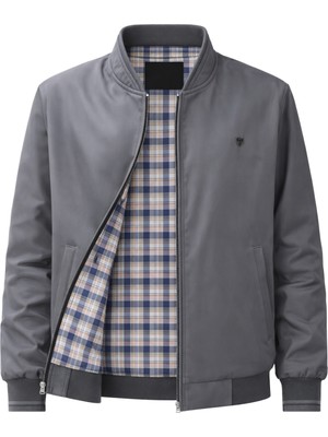 Sivaist Erkek Gri Regular Bonded Kumaş Hakim Yaka Mevsimlik&Yazlık Mont