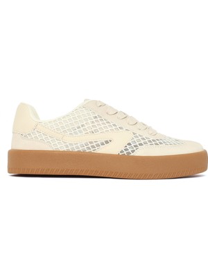 Derimod Kadın Bej Bağcıklı Kumaş Sneaker 26PFD43016F