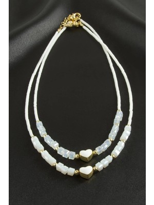 Renklime Karışık Figürlü Miyoki Boncuk Küp Kristal Kolye 1 Adet