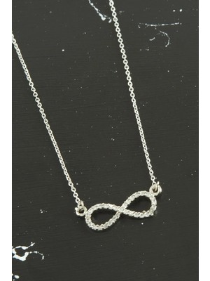 Renklime Sonsuzluk Zirkon Taşlı Trend Kolye