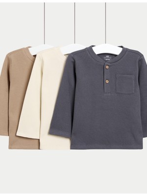 Marks & Spencer 3'lü Saf Pamuklu Üst