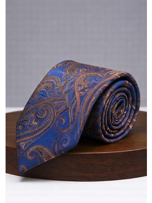 Kravatkolik Mavi - Kahve Şal Kravat