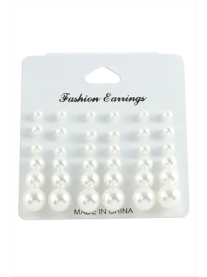 Renklime Kartlı Inci Küpe 36 Adet