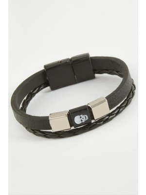 Renklime Kuru Kafa Kaliteli Mıknatıslı Suni Deri Bileklik