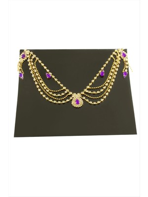 Renklime Damla Şerit Taşlı Alınlık