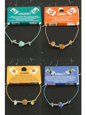 Renklime Kalp Karışık Doğaltaş Bileklik