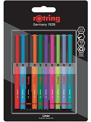 Skygo , Ince Keçe Uçlu Kalem 0.4 Mm, 10'lu Paket, Karışık Renkler