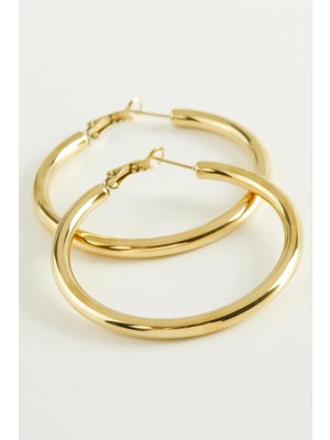 Renklime Boru Lüks Çelik Halka Küpe 5 cm