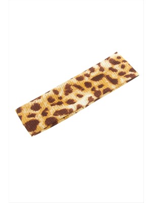 Renklime Leopar Desenli Saç Bandı 6 cm