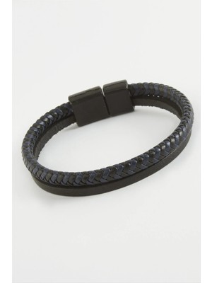 Renklime Mıknatıslı Orjinal Deri Bileklik