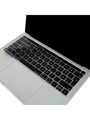 Skygo MacBook Klavye Koruyucu Kılıf F-Türkçe Eskı Daktılo Duzenı Uk-Ters L- Enter Tipi Pro 13-15-16 Inç UYUMLU,A1706,A1989,A2159,A1707,A1990,A2338,A2141, Ince Hafif Silikon Klavye Filmi Siyah