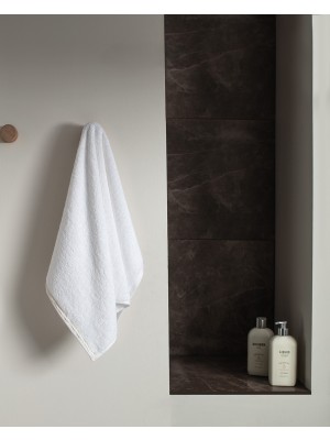 Madame Coco Angelise %100 Pamuk Yüz Havlusu - Beyaz/sarı - 50X70 cm