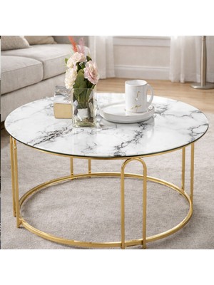 Lenka Orta Sehpa Yuvarlak Gold Metal - Sedaş-Lenka-Orta-Gold