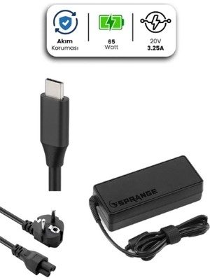 Ecoport 20V 3.25A Type-C 65W Lenovo Için Laptop Adaptör