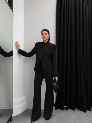 Esra Helvacı Çift Düğmeli Ceket Pantolon Takım