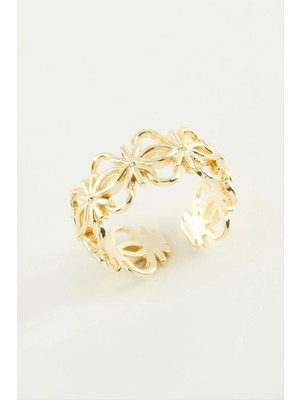 Renklime Çiçek Metal Yüzük