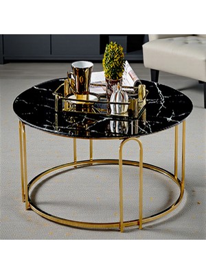 Lenka Orta Sehpa Yuvarlak Gold Metal - Sedaş-Lenka-Orta-Gold