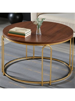 Lenka Orta Sehpa Yuvarlak Gold Metal - Sedaş-Lenka-Orta-Gold