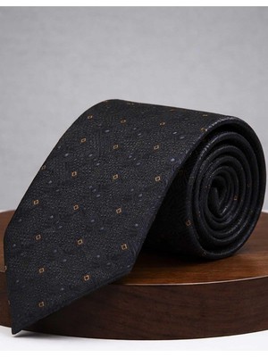 Kravatkolik Siyah - Sarı Kare Kravat