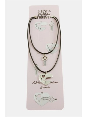 Renklime Kalp Anahtar Arkadaşlık Kolyeleri (Çift Kolye)