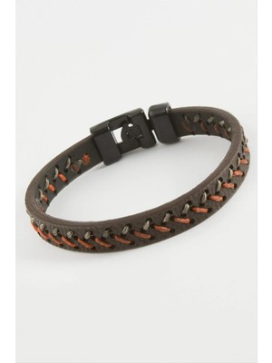 Renklime Ip Işlemeli Kaliteli Suni Deri Bileklik