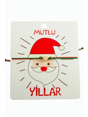 Renklime Kalp Çift Ipli Yılbaşı Bilekliği
