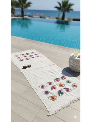 Missidea Göz Desenli Çift Kat Müslin Peştamal