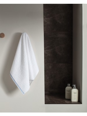 Madame Coco Angelise %100 Pamuk Yüz Havlusu - Beyaz/mavi - 50X70 cm