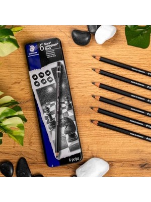 Skygo 100B G6 Mars Kurşun Kalem 6'lı Metal Kutuda 8b, 6b, 2 Adet 4b, 2 Adet 2b