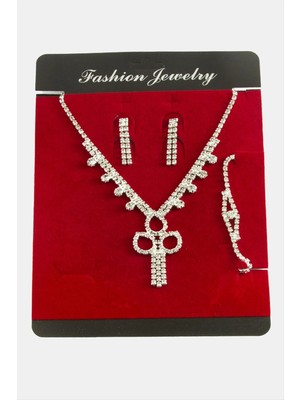 Renklime Göz Taşlı Lüks Suyolu Set Kolye