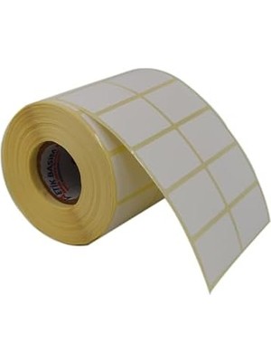 Skygo Hazır Al Hızlı Al Kuşe Etiket 50MM x 30MM Ruloda 3000 Adet Yan Yana 2 Li 40MM Çapında Barkod Yazıcı Etiketi