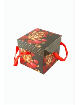 Renklime Love Yazılı Kare Hediyelik Kutu 10 cm