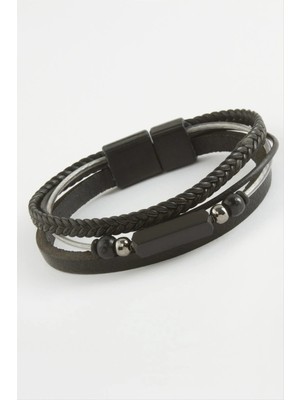 Renklime Mıknatıslı Orjinal Deri Bileklik