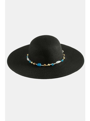 Renklime Boncuklu Hasır Şapka