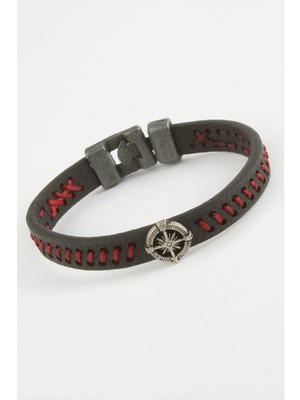 Renklime Pusula Kaliteli Suni Deri Bileklik