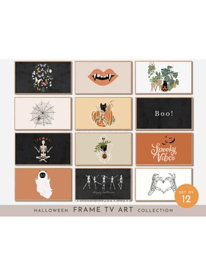 Ninastore Cadılar Bayramı Samsung Tv Çerçeve Sanatı / 12'li Set / Samsung Tv Sanatı / Tv Için Sanat Eseri / Tv