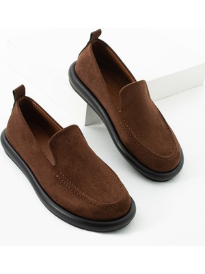 Kadın Loafer Günlük Klasik Ayakkabı Casual Makosen Fonle Kahve