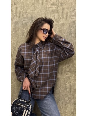 Leilaa Kravat Detaylı Ekose Pamuk Gömlek