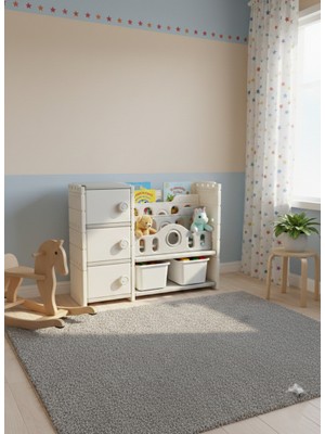 Crealisol Monticastle: Çekmeceli Çocuk Odası Düzenleyici ve Montessori Kitaplık - Büyük Boy Saklama Ünitesi