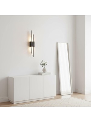 Elizim Home Lighting Kutu Siyah Ledli Pilli Aplik