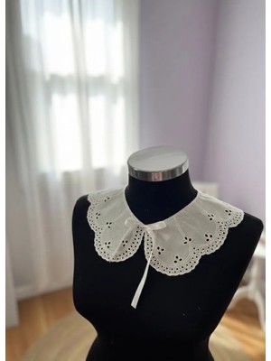 Pamuk Fisto Dantel Yaka (Saten Kurdele Bağlamalı)