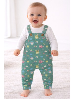 Pitiko Eğlenceli Desen Erkek 2'li Bebek Salopet Seti(Tişört+salopet)