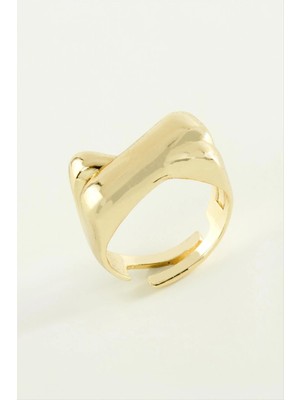 Renklime Çapraz Metal Yüzük